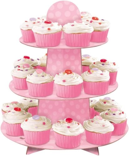 Round cardboard cupcake stand - round,
