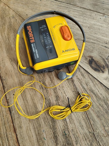 Sony yellow sports walkman - sony,