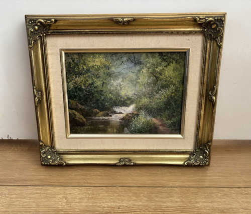 Framed impressionist landscape - framed,