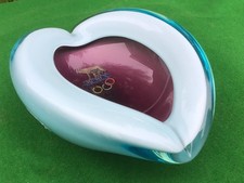 Murano SOMERSO 1960 ‘s OLYMPICS Ferro & Lazzarini glass CLAM ASHTRAY TURQUOISE