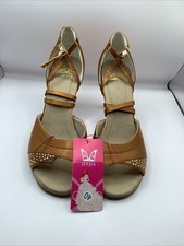 IAJIA Women's Satin Sandals Flared Heel Latin Salsa Performance Dance Shoes 2.7 