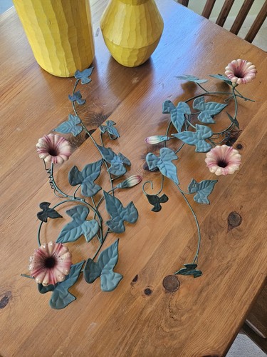 Vintage two metal toleware - two,