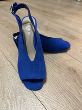 Hobbs London Suede Blue Size 4 Ladies Shoes Heels Excellent Condition EU 37