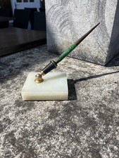 VTG PARKER Malachite Duofold Dip  PEN AGATE STONE STAND REST HOLDER Desk
