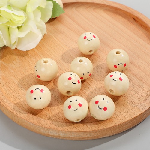 20pcs 2cm wooden smile - 2.2cm,