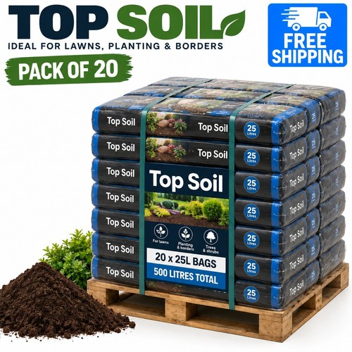 Premium top soil 500l 20x25l - top,