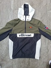 Ellesse Windbreaker Hooded Rain Jacket Medium White/green/navy