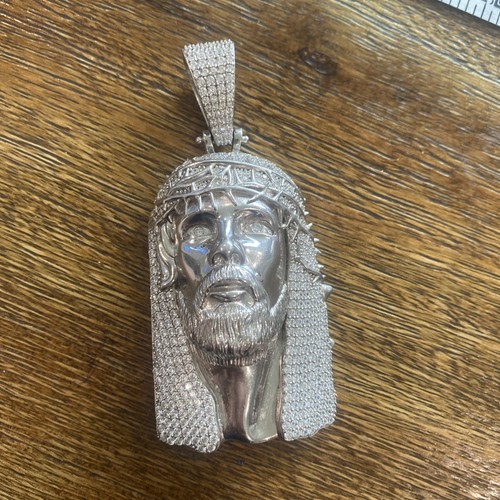 Jesus piece pendant - jesus, moissanite