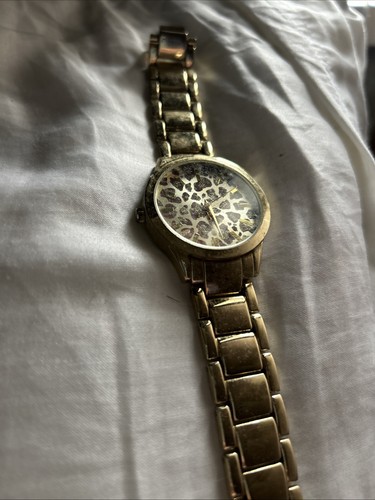 Avon gold watch with leopard - avon,