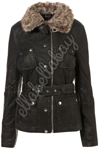 Topshop washed black faux fur - black,