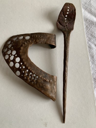 Huge copper brooch - huge,