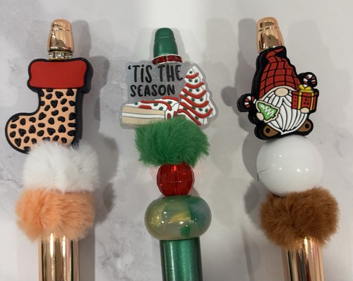Christmas beaded pens - christmas,