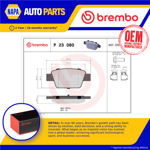 Brake pads set fits fiat - brake,