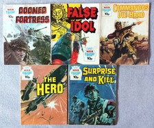 Vintage War Picture Library Comics set of 5. Free UK postage.