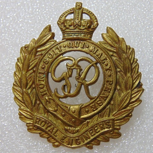 Royal engineers brass army cap - royal,