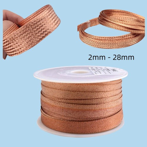 Flat pure copper braid cable - pure,
