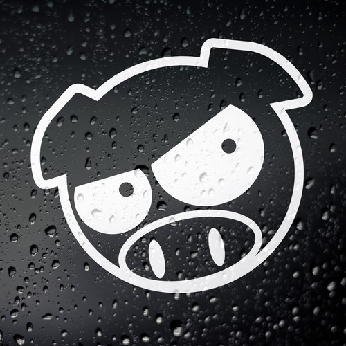 Angy pig car sticker - pig, jdm