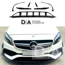 FITS FOR MERCEDES A CLASS W176 AMG FRONT SPLITTER LIP AERO KIT GLOSS BLACK 16-18
