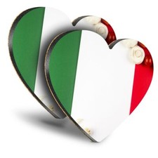2x Heart MDF Coasters - Italian Flag Food Italy  #3905