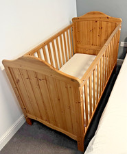 Solid Pine Cot | Cotbed | Junior Bed with Mattress