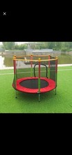 55" Kids Trampoline With Safety Net Enclosure Indoor/Outdoor Red 140cm