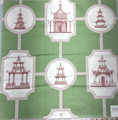 Thibaut green pagoda print - thibaut,