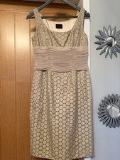 Frank Usher Women’s Cream & Mauve Textured Cocktail Dress Size 12
