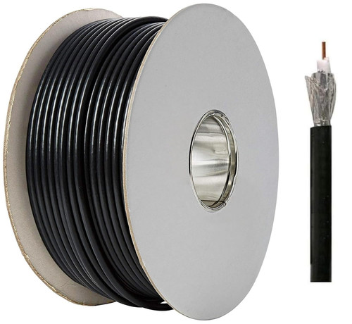 Rosenetsys rg6 black coaxial - black,