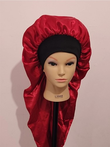 Long satin night sleep cap - long,