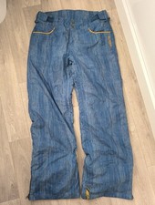 Billabong Snowboarding Trousers Pants Rare Blue Denim Look Large Men's