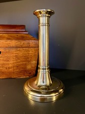 Antique Georgian c1820,s  Brass Column Candlestick With Ejector