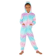 Animal Crazy Boys Girls 1Onesie Onesey Fleece Hooded Jumpsuit Playsuit Novelty