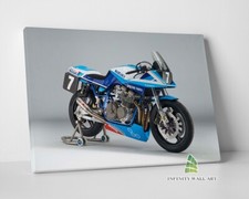 Blue Motorbike Canvas Art Wall
