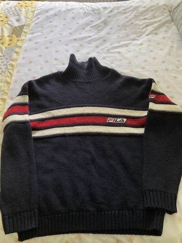 Vintage fila roll neck jumper - neck,