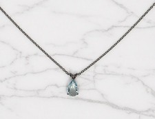 Silver Blue Crystal Teardrop