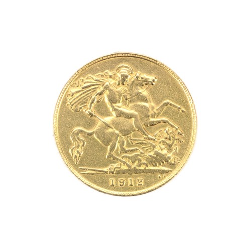 1912 gold half sovereign coin - gold,
