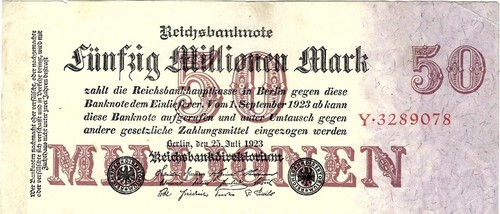 Reichsbanknote million mark - 50,