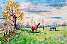 Horses English countryside