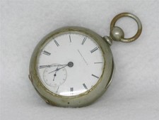 ANTIQUE 1871 GM WHEELER ELGIN NATIONAL KEYWIND SILVEROID POCKET WATCH, RUNNING!