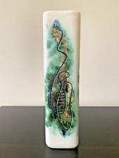 Vintage Cornish Lamorna Pottery Rectangular Vase c20cm