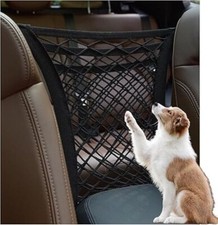 3-Layer Car Storage Net Bag Between Seats Car Divider Stretchable Pet Barrier