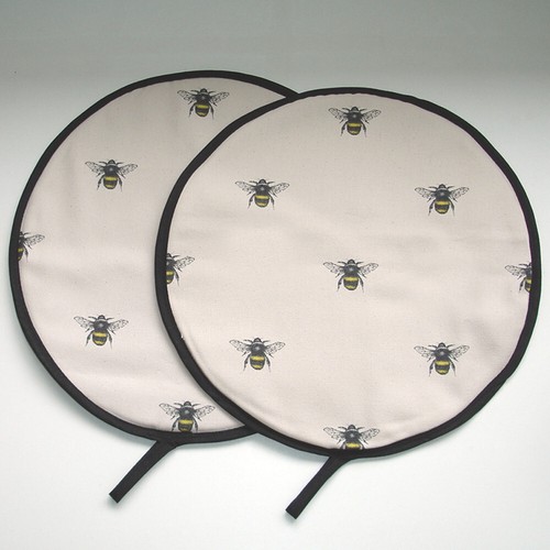 Aga hob lid covers bees - covers, pair