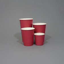 Red Paper Cups For Hot Drinks - Disposable Cups with Lids: 4/8/12/16oz