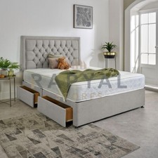 ORTHOPAEDIC DIVAN BED SET WITH MATTRESS AND HEADBOARD 3FT 4FT6 Double 5FT King