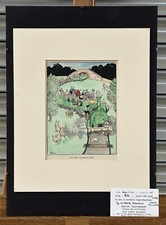 Original Hand Coloured W Heath Robinson Comical Engraving Dated 1935 