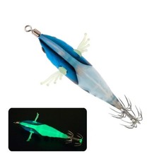 Horizontal Squid Jig Glow Wood Shrimp Lure  Saltwater Fishing
