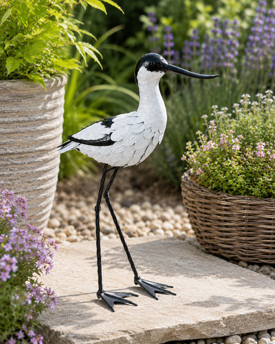 Large handcrafted metal avocet - handcrafted,