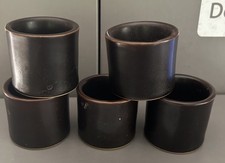 5 Denby Arabesque Plain Brown  Egg Cups