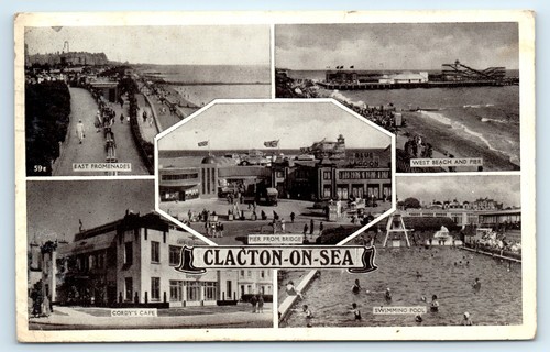 Postcard clacton sea 5 - on,