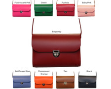 Handmade London Real Leather Satchel Cross Body Clasp Closure Ladies Handbag